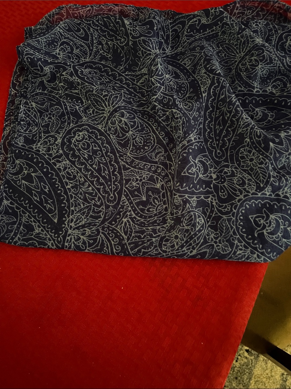 Navy Paisley Sheer Scarf